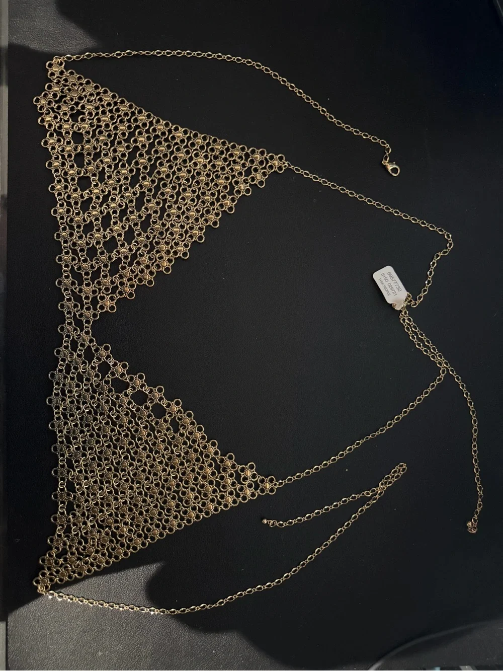 Free People Gold Mesh Triangle Body Chain
